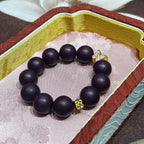 Violet DreamR-B08 丨Handmade Spine Date Seed Botanical Incense Bead Bracelet with Enamel Butterfly Accents