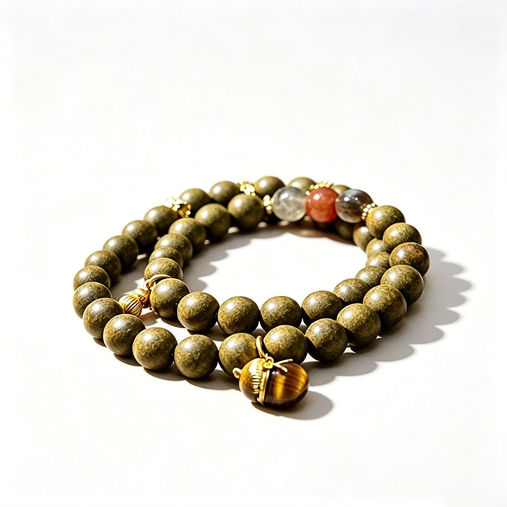 Spring Tea R-B17丨Fresh Jasmine Tea Fragrance Bead Wrist Ornament Crystal Gourd Decor Double Loop