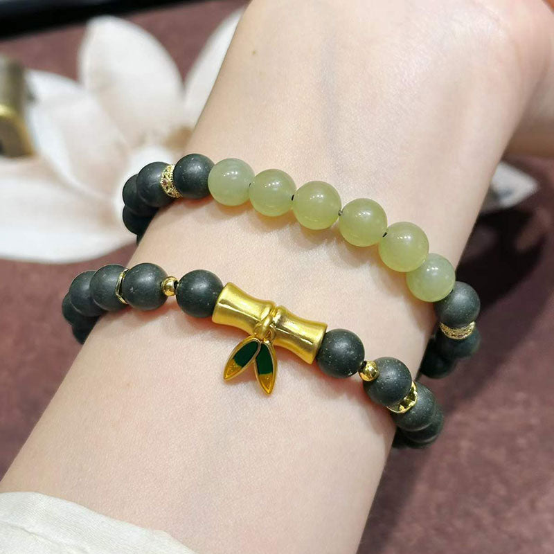 Bamboo Shade Zen Style Botanical Bead Wrap R-B78 Sandalwood, Borneol & Cool Mint Blend