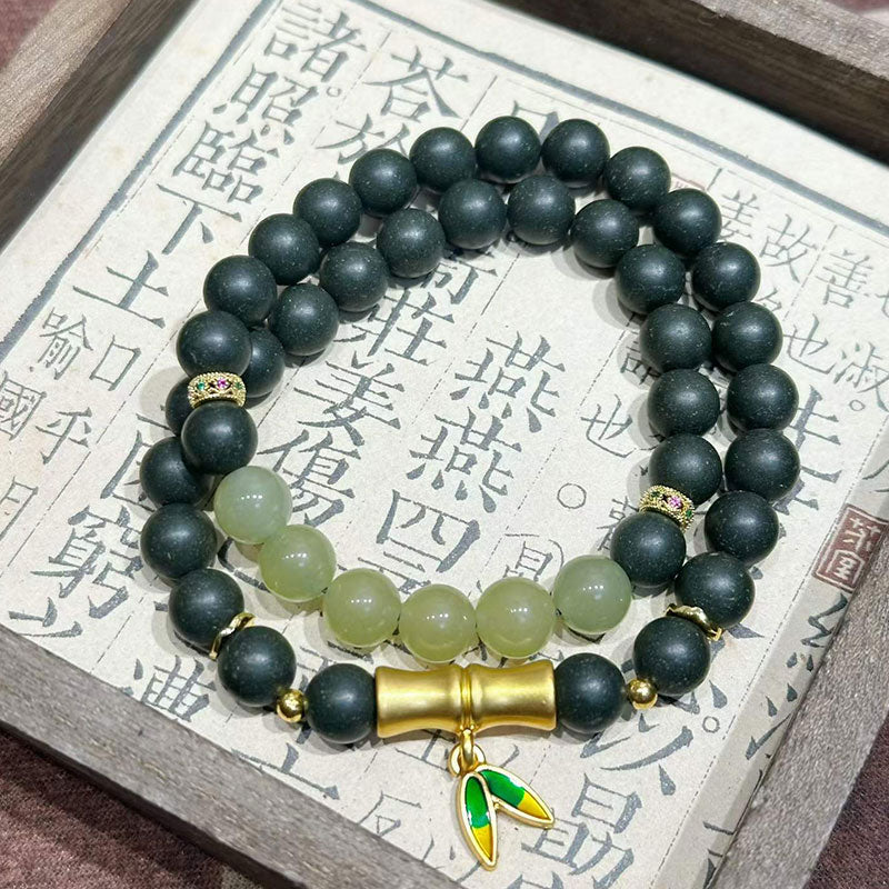 Bamboo Shade Zen Style Botanical Bead Wrap R-B78 Sandalwood, Borneol & Cool Mint Blend