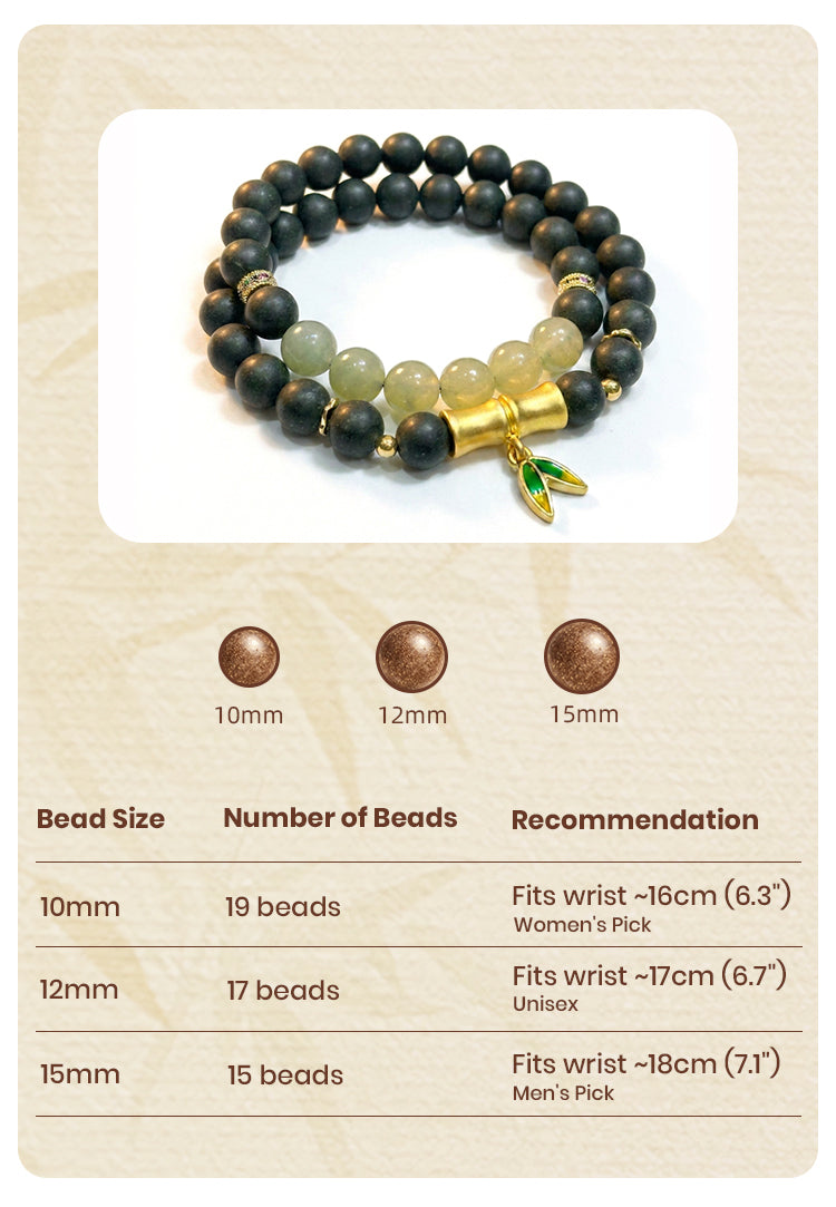Bamboo Shade Zen Style Botanical Bead Wrap R-B78 Sandalwood, Borneol & Cool Mint Blend