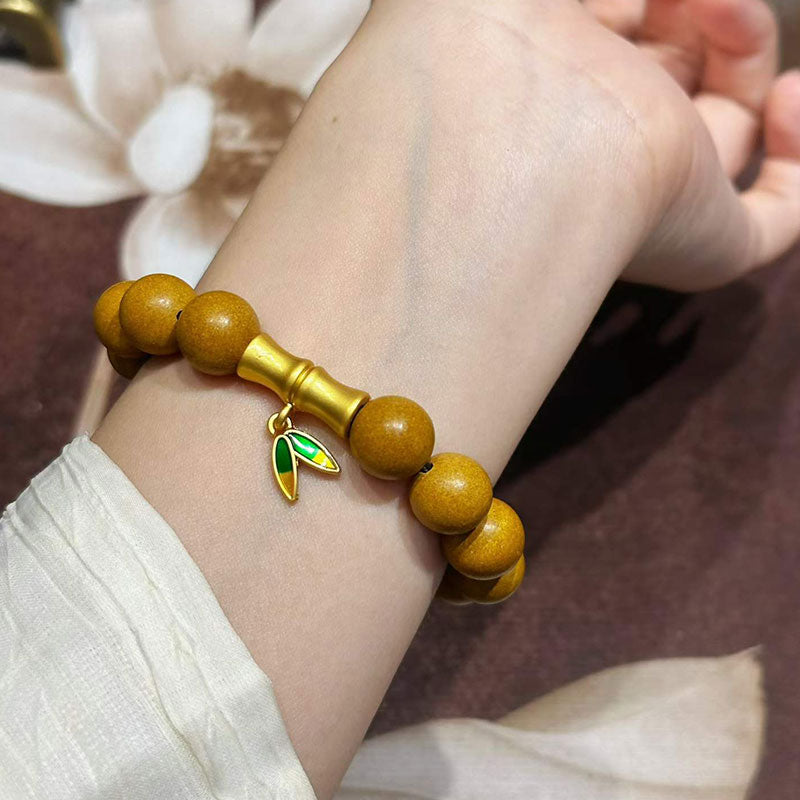 Pear&Bamboo R-B79丨Natural Botanical Bead Strand with Agarwood & Pear