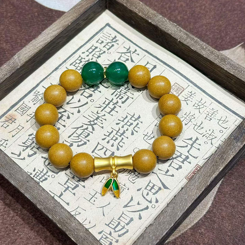 Pear&Bamboo R-B79丨Natural Botanical Bead Strand with Agarwood & Pear
