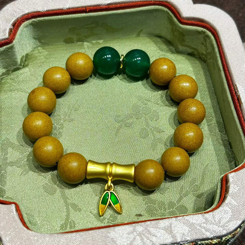 Pear&Bamboo R-B79丨Natural Botanical Bead Strand with Agarwood & Pear