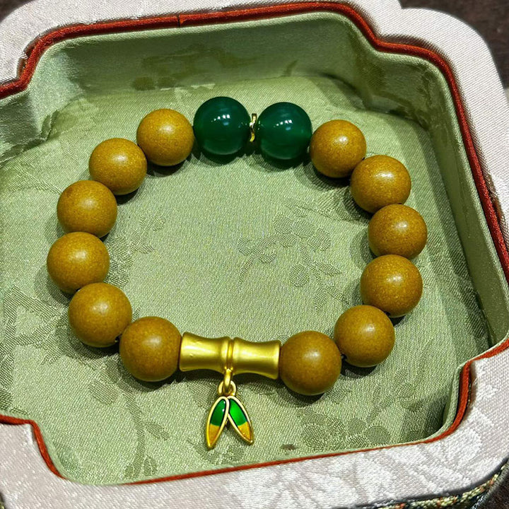 Pear&Bamboo R-B79丨Natural Botanical Bead Strand with Agarwood & Pear