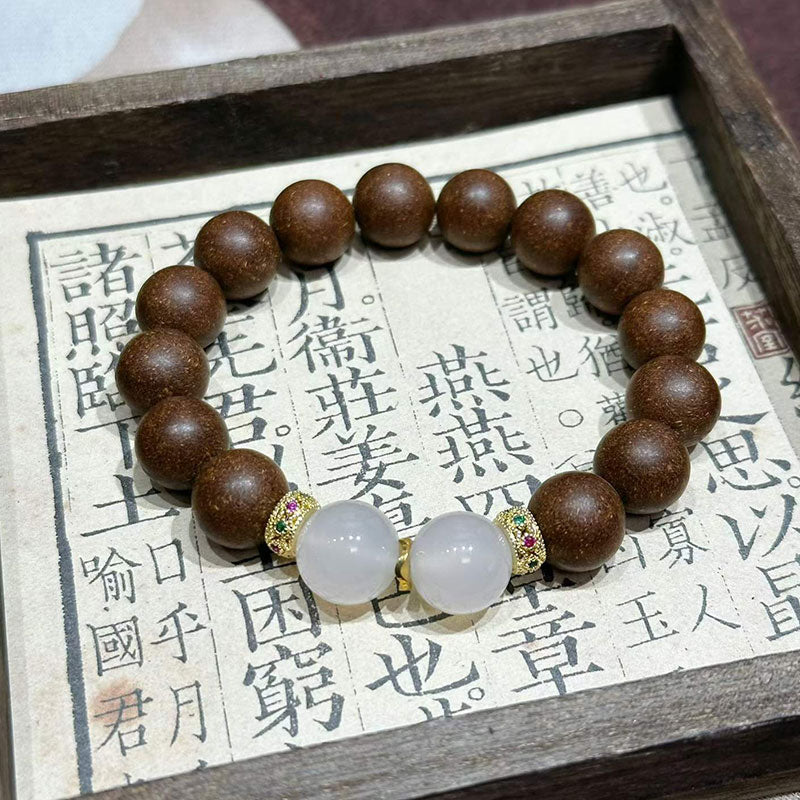 Imperial Palace Heritage Scented Bead Bracelet with White Jade & Enamel R-B81