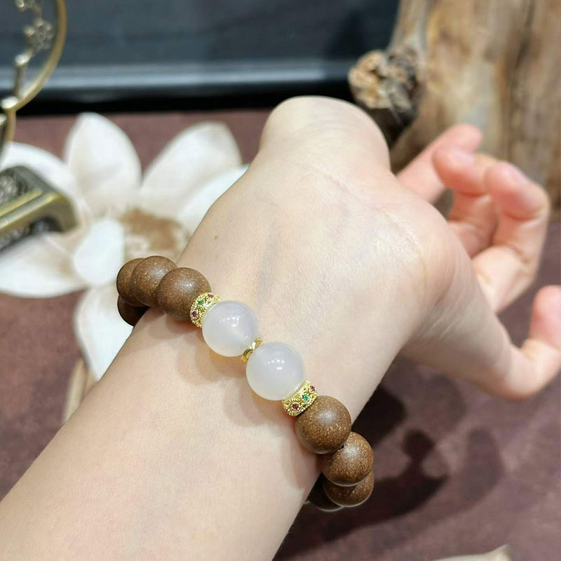 Imperial Palace Heritage Scented Bead Bracelet with White Jade & Enamel R-B81