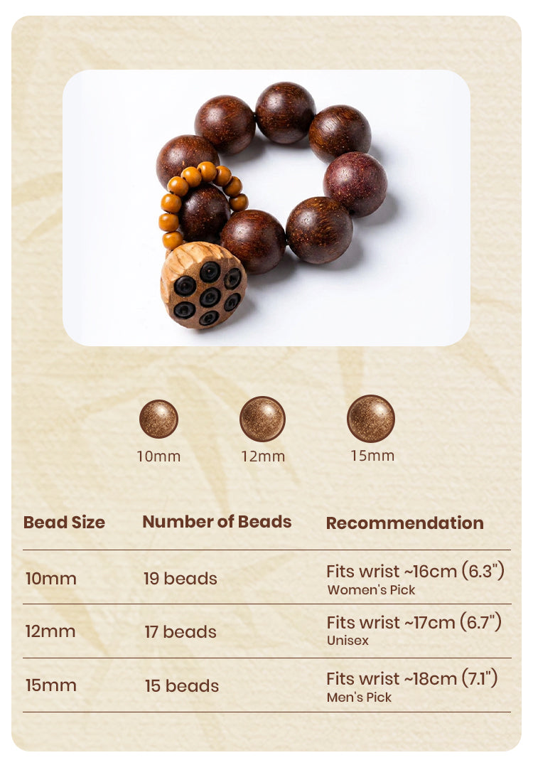 Multi-Herb Scent R-B82丨Handcrafted Ancient Chinese Warm Herbal Hand Twist Strand Mild Multi-Herb Aroma Smooth Warm Brown Hand Rolled Scent Beads Delicate Carved Boxwood Lotus Pod