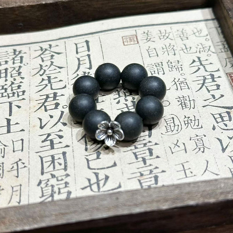 Plum Hush R-B83 丨 Plum Wood Scent Hand Held Strand Dark Incense Beads Silver Plum Decor Portable Hand Twist Ornament Gift