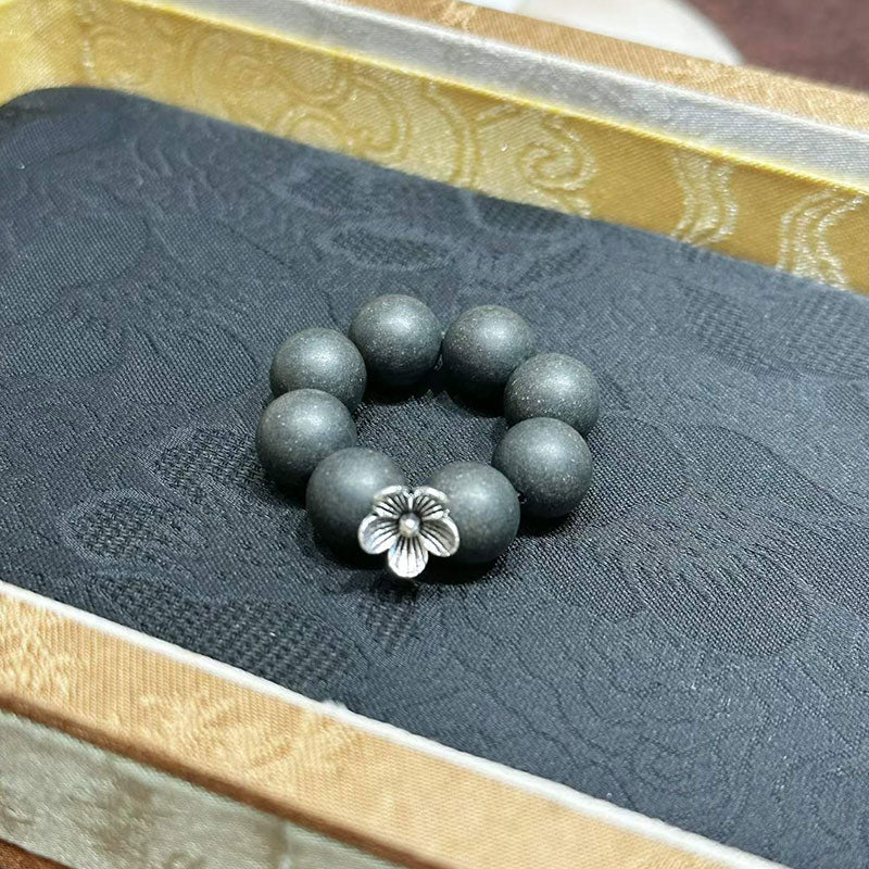 Plum Hush R-B83 丨 Plum Wood Scent Hand Held Strand Dark Incense Beads Silver Plum Decor Portable Hand Twist Ornament Gift