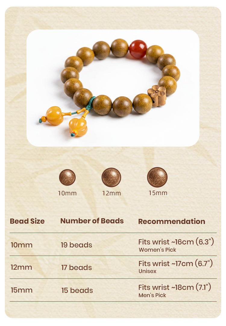 Gardenia Bloom R-B10丨Vintage Oriental Fresh Floral Scent Wristband Carved Plum & Osmanthus Bud Decor