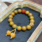 Gardenia Bloom R-B10丨Vintage Oriental Fresh Floral Scent Wristband Carved Plum & Osmanthus Bud Decor