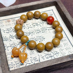 Gardenia Bloom R-B10丨Vintage Oriental Fresh Floral Scent Wristband Carved Plum & Osmanthus Bud Decor
