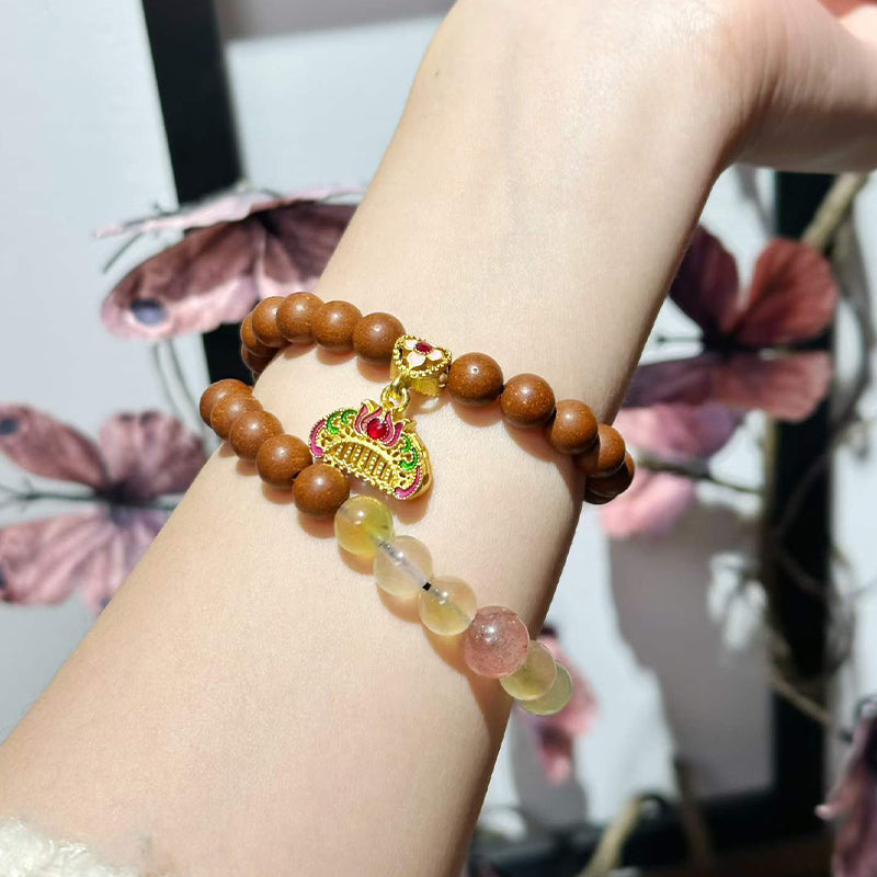 Citrus Timber R-B12 Agarwood Sandalwood Citrus Flower Scent Bead Wrist Ornament Double Loop