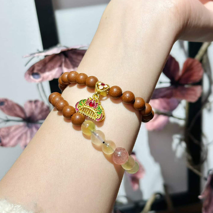 Citrus Timber R-B12 Agarwood Sandalwood Citrus Flower Scent Bead Wrist Ornament Double Loop