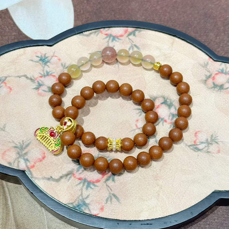 Citrus Timber R-B12 Agarwood Sandalwood Citrus Flower Scent Bead Wrist Ornament Double Loop
