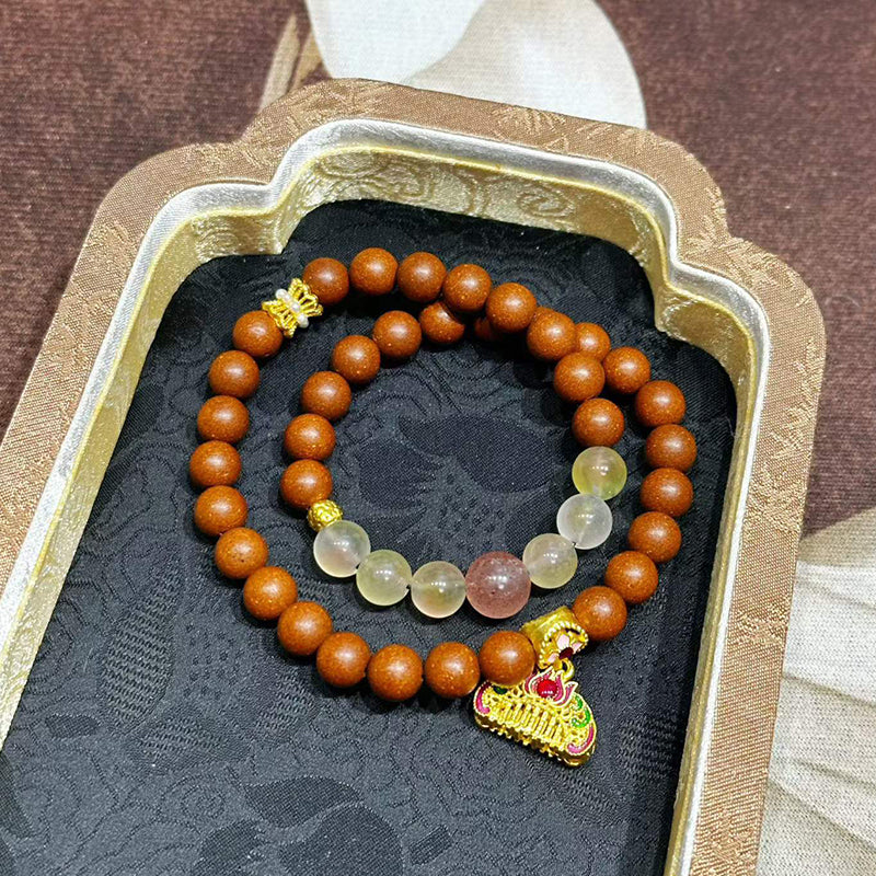 Citrus Timber R-B12 Agarwood Sandalwood Citrus Flower Scent Bead Wrist Ornament Double Loop