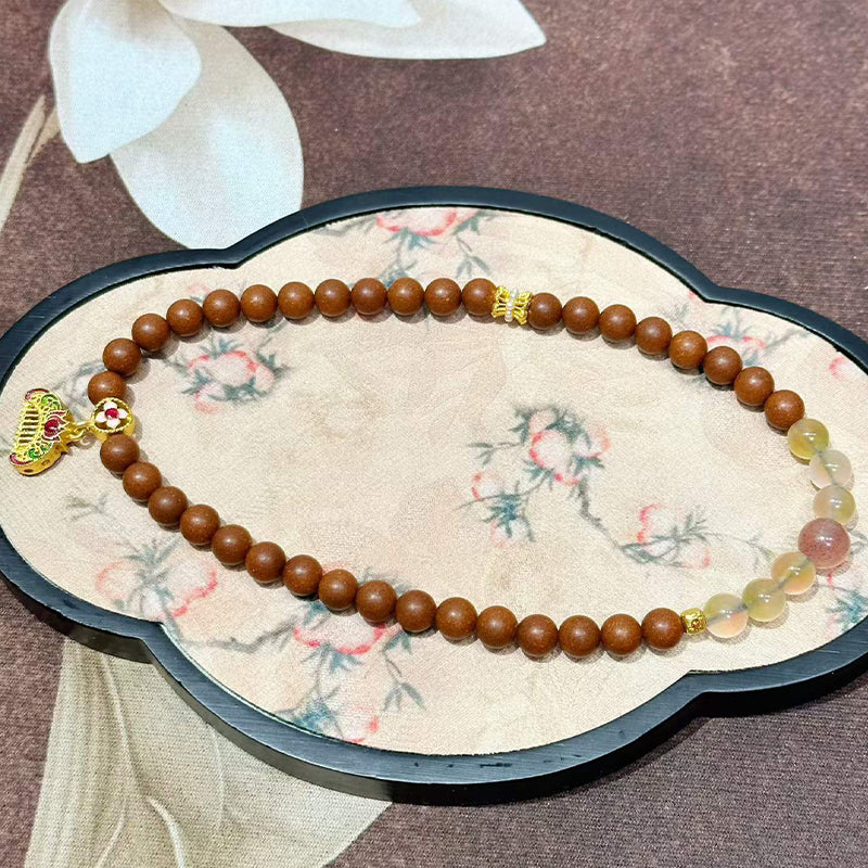 Citrus Timber R-B12 Agarwood Sandalwood Citrus Flower Scent Bead Wrist Ornament Double Loop