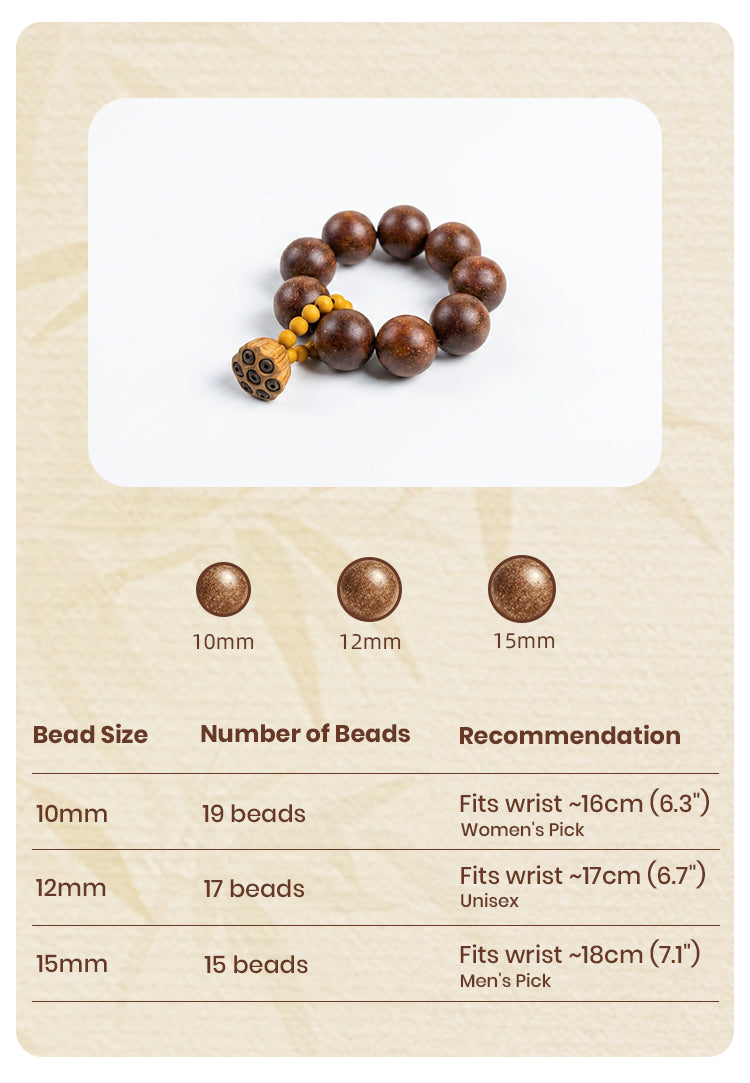 Pei Tang Twist R-B14 丨Handcrafted Ginseng Botanical  Bead Ornament with Boxwood Lotus