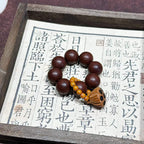 Pei Tang Twist R-B14 丨Handcrafted Ginseng Botanical  Bead Ornament with Boxwood Lotus