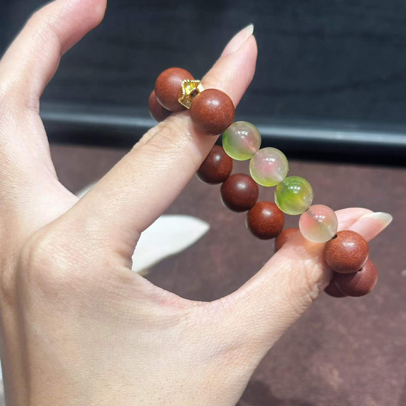 Lady Bloom R-B16 丨Vintage Oriental Southern Tang Rose Scented Plant Bead Wristband Daily Wear Wrist Ornament Gift
