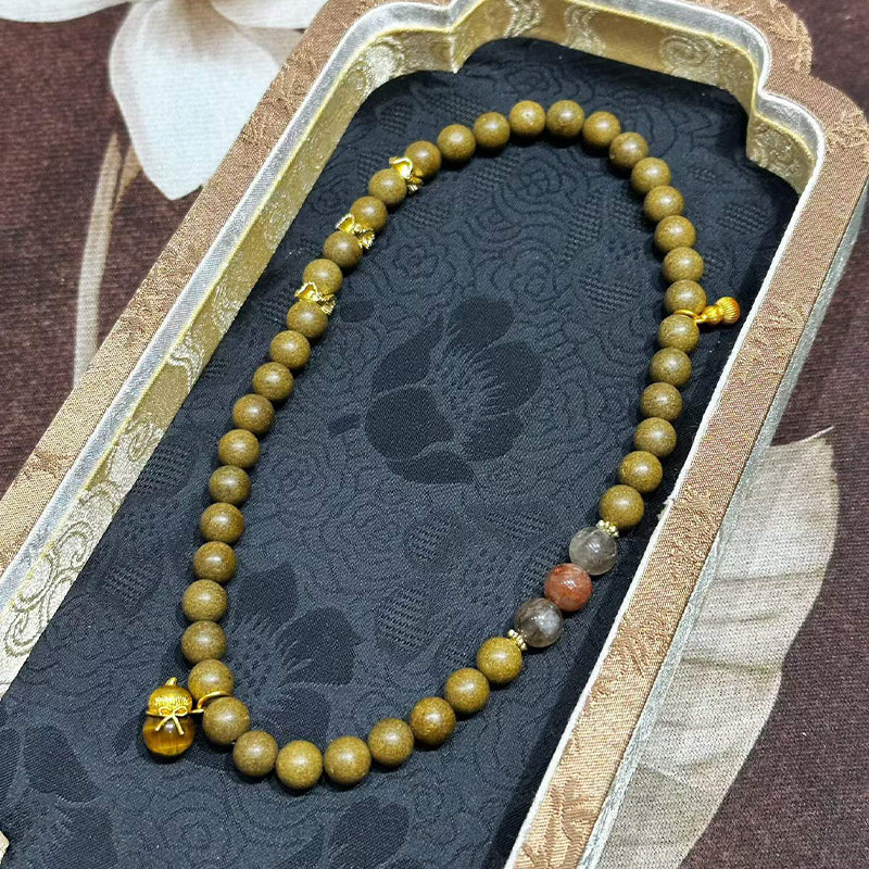 Spring Tea R-B17丨Fresh Jasmine Tea Fragrance Bead Wrist Ornament Crystal Gourd Decor Double Loop