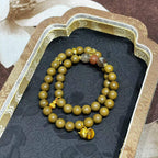 Spring Tea R-B17丨Fresh Jasmine Tea Fragrance Bead Wrist Ornament Crystal Gourd Decor Double Loop