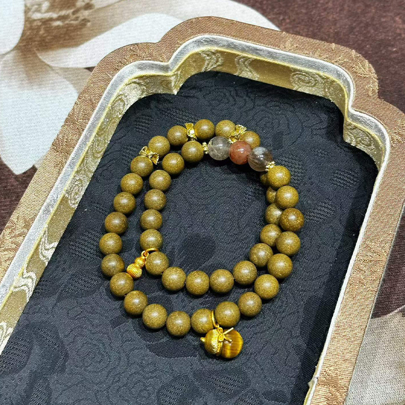 Spring Tea R-B17丨Fresh Jasmine Tea Fragrance Bead Wrist Ornament Crystal Gourd Decor Double Loop