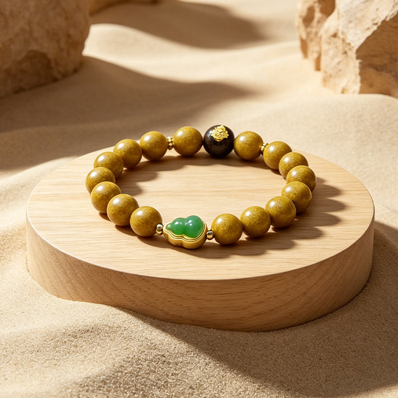 Verdant Scent R-B02 Natural Jasmine Green Tea Scent Wrist Bracelet  Oriental Floral Aroma Daily Wear Accessory
