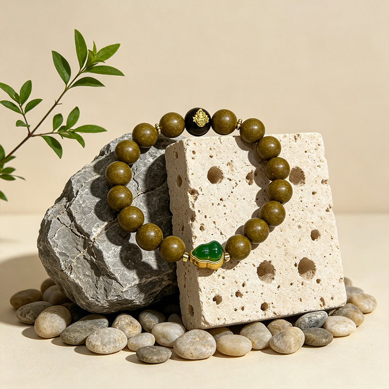 Verdant Scent R-B02 Natural Jasmine Green Tea Scent Wrist Bracelet  Oriental Floral Aroma Daily Wear Accessory