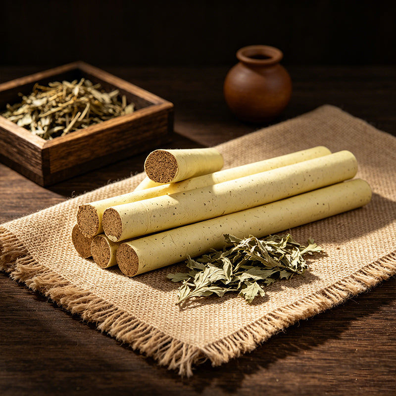 Hand-Rolled Pure Moxa Columns, Natural Mugwort, for Traditional Chinese Therapy