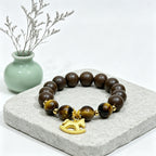 Oriental Zen Scented Bead Bracelet Tiger Eye Gold Horse