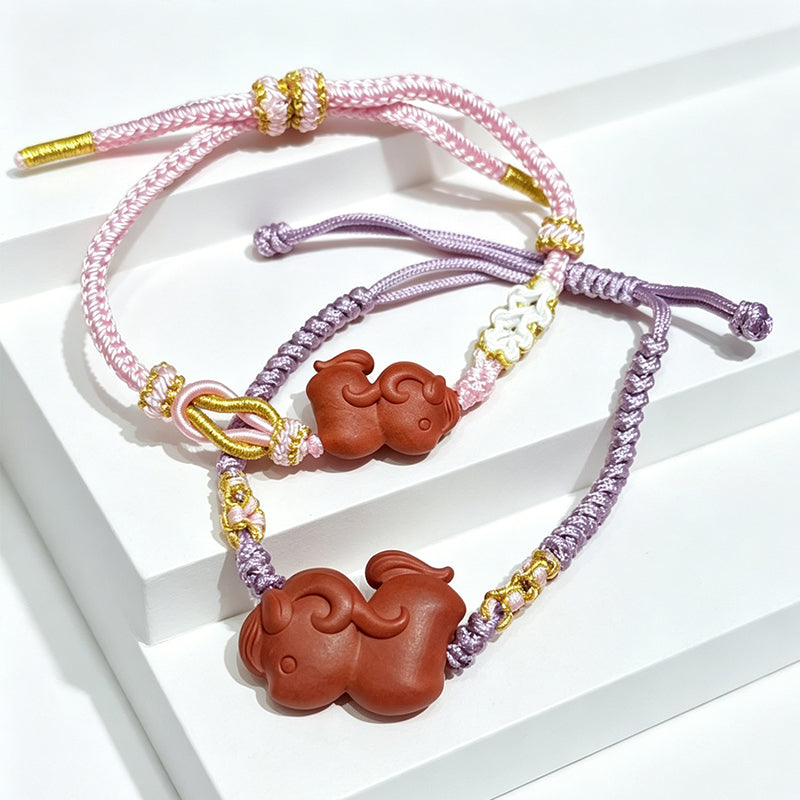 Tang Lady Red Scent Pony Soft Pink Purple Braided Scent Wrist Cord