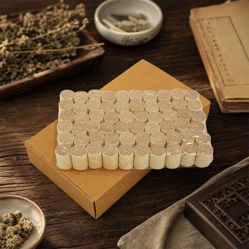 Aged Qizhou moxa sticks, pure moxa, for home use, dispelling dampness and cold, portable moxibustion, handmade moxa cones and moxa sticks.