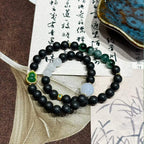 Mist Jade R-B18 丨Multi Root Herb Fragrance Dual Loop Bead Wrist Ornament White Jade Decor