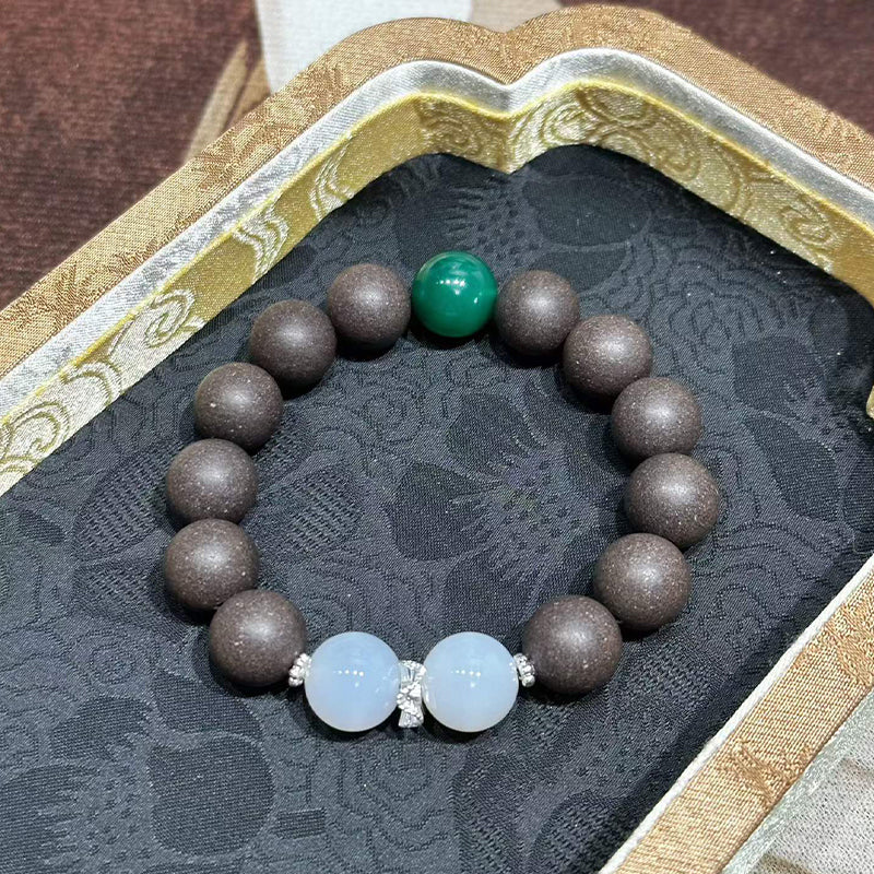 Mountain Hush R-B21 丨 Natural Rose Hibiscus Woody Floral Scent Translucent White Agate Silver Spacers  Vintage Daily Wear