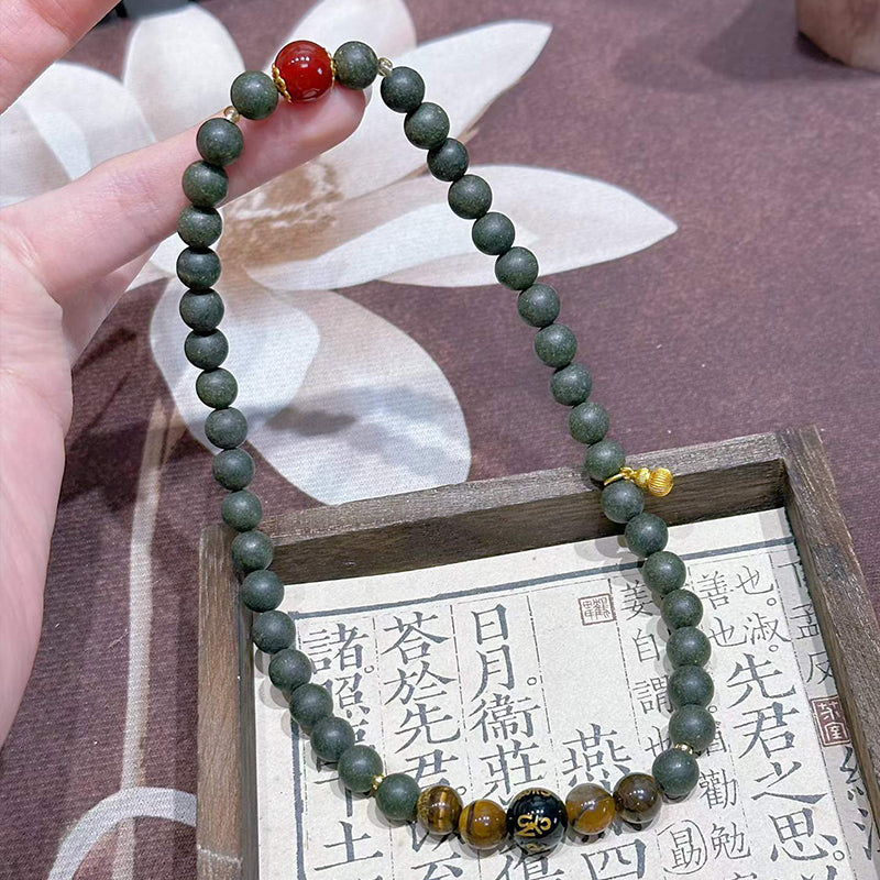 Misty Pine R-B23丨Zen Forest Woody Incense Bead Wristband Multi Natural Plant Scent Double Loop