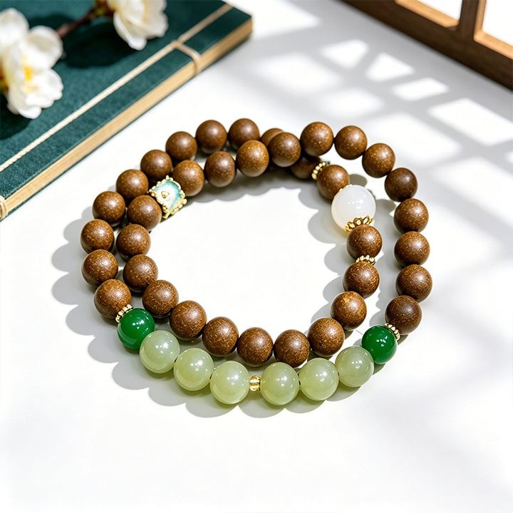 Oriental Grace R-B24丨Soft Grounding Woody Fragrance Oriental craft With Natural Stone & Wood Incense Beads