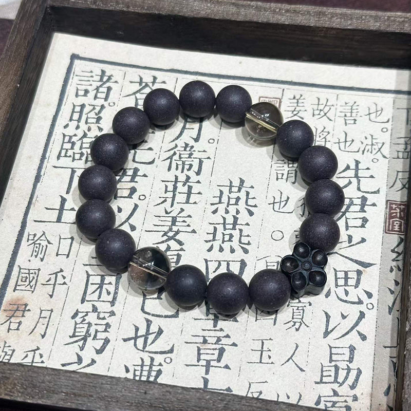 Wild Vine Hush R-B25丨Matte Floral Herb Fragrance Bead Wrist Ornament Crystal Ebony Floral Decor