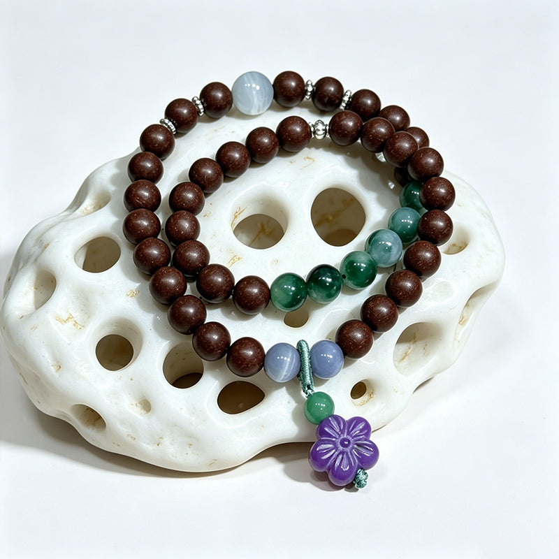 Mellow Core R-B26 丨Natural Mild Warm Ginseng Root Woody Scent  Matte Beads Vintage Dual Loop