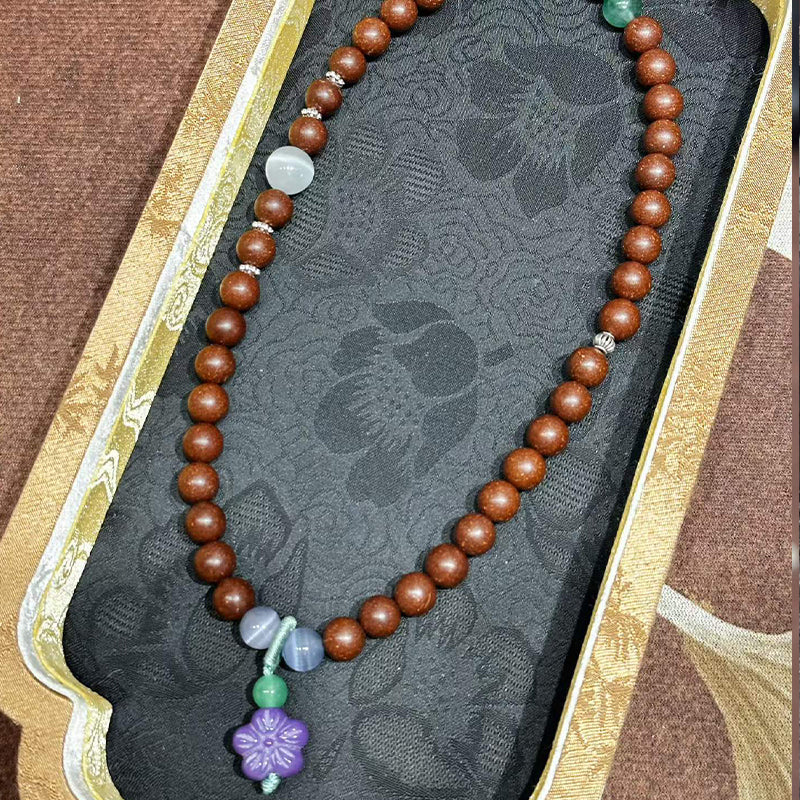 Mellow Core R-B26 丨Natural Mild Warm Ginseng Root Woody Scent  Matte Beads Vintage Dual Loop