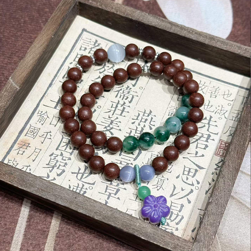 Mellow Core R-B26 丨Natural Mild Warm Ginseng Root Woody Scent  Matte Beads Vintage Dual Loop