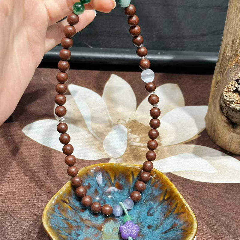 Mellow Core R-B26 丨Natural Mild Warm Ginseng Root Woody Scent  Matte Beads Vintage Dual Loop