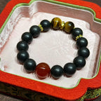 Ebony Hush R-B29丨Handmade Earthy Botanical Incense Bead Bracelet  Beads Red Agate Tiger Eye