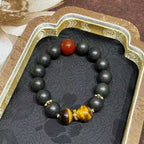 Ebony Hush R-B29丨Handmade Earthy Botanical Incense Bead Bracelet  Beads Red Agate Tiger Eye