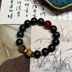 Ebony Hush R-B29丨Handmade Earthy Botanical Incense Bead Bracelet  Beads Red Agate Tiger Eye