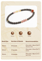 Hibiscus Iris R-B34丨Hibiscus Bloom Botanical Incense Bead Bracelet Red Agate Strawberry Crystal