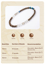 Hibiscus Iris R-B34丨Artisan Botanical Bead Wrap Bracelet Featuring White Crystal & Blue Tiger's Eye
