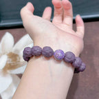 Moonlight Purple Aroma Incense Bracelet | Zen Style Lacquer Lotus Beaded Jewelry