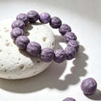 Moonlight Purple Aroma Incense Bracelet | Zen Style Lacquer Lotus Beaded Jewelry